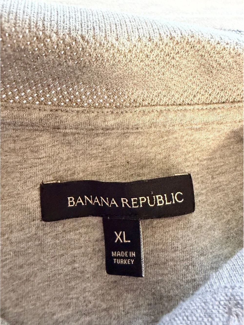 Banana Republic Gray Cotton Polo Shirt XL Embroidered Logo Short Sleeve